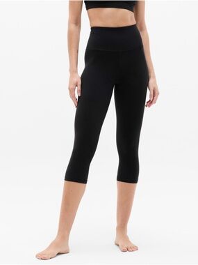 Athleta Black High-Waist Cropped Leggings